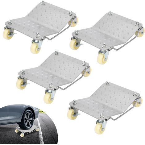 SWANEW 4Set veicolo movimentazione carrello trasporto aiuto manovra carico 500kg auto garage Jack (1/5)