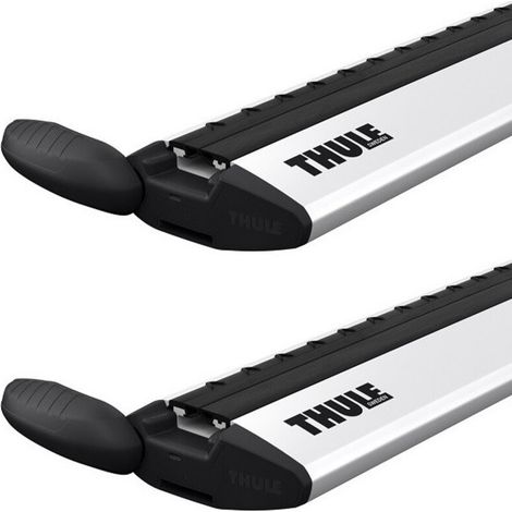 Barres de toit aluminium Thule WingBar Evo 150 – Charge max 100 kg – Longueur 150 cm – Verrouillage sur pieds de toit – Rainures en T