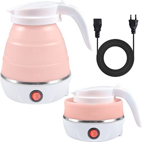 Bouilloire pliable 600 ml - Bouilloire électrique en silicone avec fond en acier inoxydable - Mini bouilloire de voyage portable pour camping, voyage, vacances (1/5)