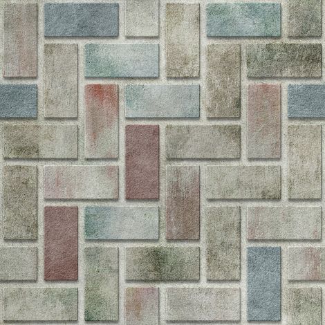 Tela de poliéster Royal Velvet para costura - Motivo de pared de ladrillo (1/5)
