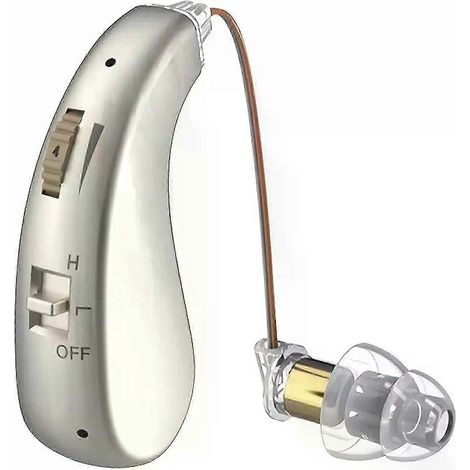 (Argent 1 pièce) Appareil auditif rechargeable numérique pour seniors et adultes. Conception ergonomique. Aide auditive perfectionnée. (1/5)