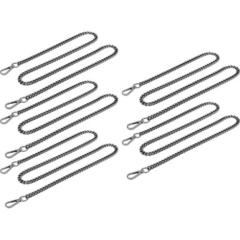5 maillons chaîne aluminium 3,28 pi chacun, chaîne à tête droite pour bricolage, fabrication artisanale, panneau publicitaire, argent noir (1/5)