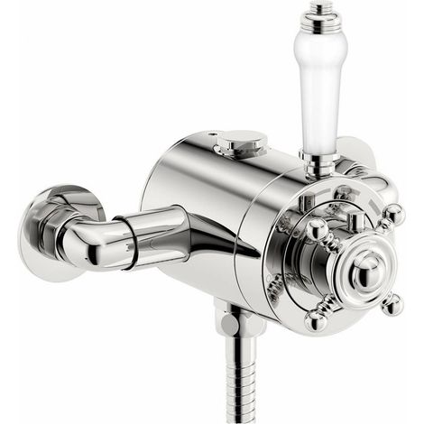 Edwardian Traditional Dual Control Thermostatic Exposed Shower Mixer Valve (1/5)