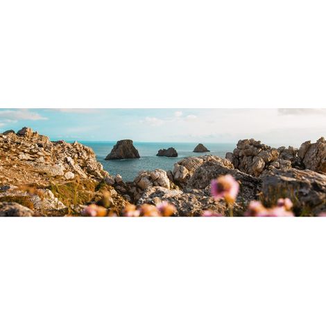 Tableau sur toile presqu'île du Crozon 30x97 cm - Impression sur Toile Murale Décorative - Image imprimée en HD sur Toile - Toile sur Châssis en Bois FSC - Fabriqué en France (1/4)