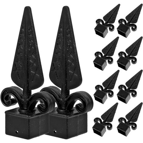 Lot de 10 cache-poteaux décoratifs pour poteaux de clôture d'extérieur et de jardin (voir photo) - 11,5 x 6 cm (1/3)