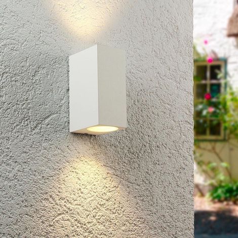 Applique Da Parete Interno Esterno Ip65 Porta Faretto Gu10 Es55b Bianco (1/3)