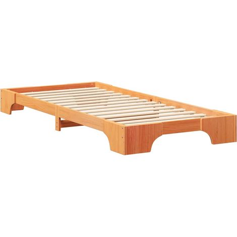 Floor Bed Frame Brown 90 x 220 cm Wood vidaXL (1/5)