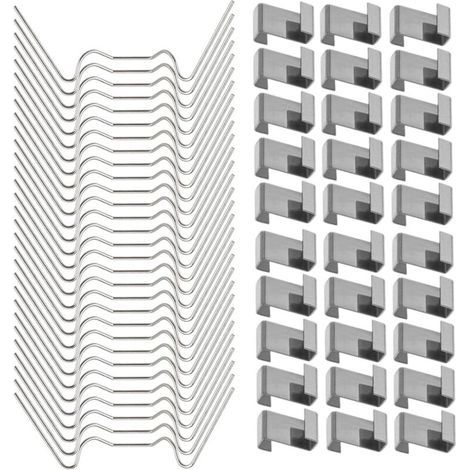 100 Stück Edelstahl-Befestigungsclips für Gewächshausglas (mit 50 W-Drahtclips für die Gewächshausverglasung und 50 Z-Überlappungsclips für die Gewächshausverglasung)