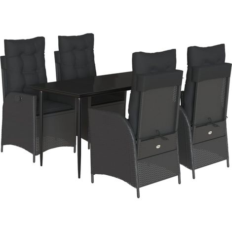 Maison Exclusive - Set de muebles jardín 5 pzas con cojines ratán (1/5)