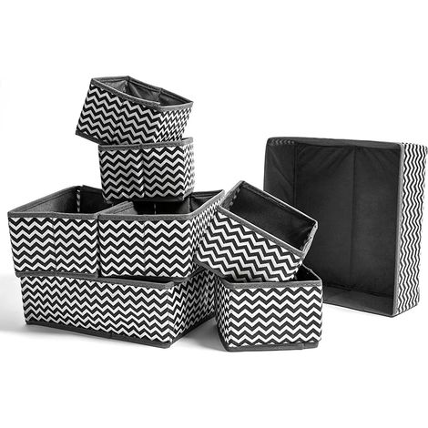 Rare Gem Lot de 10 boîtes de rangement pour sous-vêtements et chaussettes, avec tiroirs compartimentés, pour la maison (1/3)