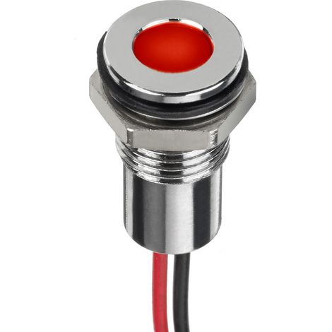 Voyant LED lumineux Rouge RS PRO, dia. 8mm, 12V c.c., IP67 ( Prix pour 1 )