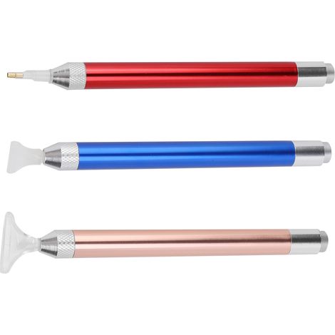 Lot de 3 stylos peinture diamant lumineux avec loupe pour art diamant 5D DIY broderie point de croix (1/5)