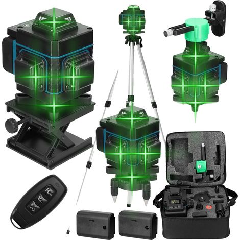 Niveau Laser 4D 16 Lignes, Auto-Nivelant à 3°, Distance de Travail de 10m (1/2)