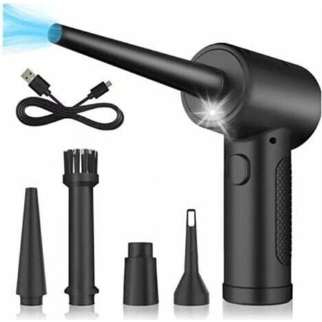 Bombe Air Sec, Dépoussiérants Puissants électrique, 6000 mAh Batterie Rechargeable, 51000 tr/min Souffleur d'air à Trois Vitesses Pour Ordinateur, Voiture, Alternative au Réservoir D'air Comprimé.,de (1/4)