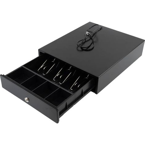 Cajón portamonedas mediano, TPV, cajón portamonedas, construcción sólida, resistente, apertura con llave HD-KS30 (1/5)