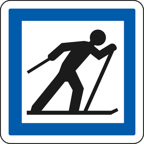 Panneau Indication CE6b – Départ circuit de ski de fond – Gamme ECOLIGN – Classe 1 – 350 mm (1/5)