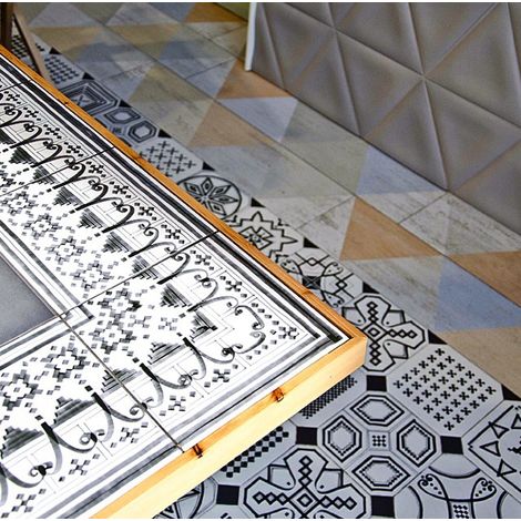 Aelle - Carrelage sol / mur effet ciment mmotif feutré 20x20 cm VODEVIL BELLARIA 3 ANGLE - Vendu par boîte de 0.16 m² (1/5)