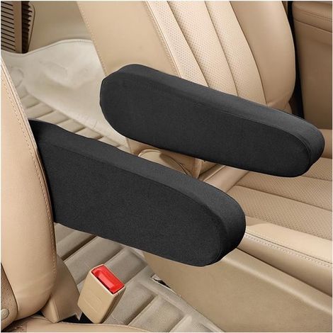2 paires de housses universelles pour accoudoirs de siège auto, housse universelle pour accoudoir de console centrale, housse universelle pour accoudoir avec fermeture élastique, noir (1/5)