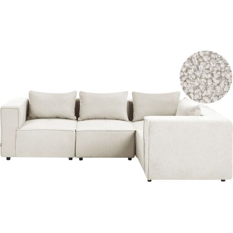 Modular Left Hand Sofa Off-White Boucle Sectional Corner Couch Modern Living Room AXEBO (1/5)