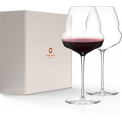 Verres à Vin Bourgogne Cocoon Lot de 2, 710ml – Verres à Vin Rouge pour le Bourgogne – Design Cocoon pour un Développement des Arômes – Lavable au Lave-Vaisselle