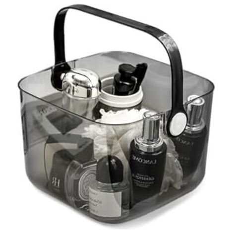 Panier de douche avec trous de ventilation, panier de bain avec poignée pour shampooing, gel douche, organiseur de rangement portable pour salle de bain et cuisine (1/4)