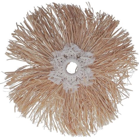 Décoration murale en raphia tressé, suspension murale en paille tressée pour salon, restaurant ou mur de fond. (1/4)