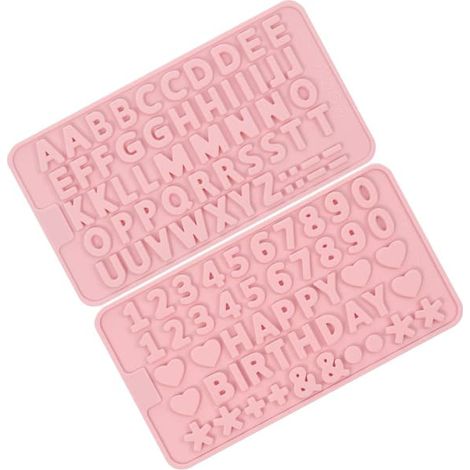 Moule en silicone en 2 parties pour lettres et chiffres (moules à chocolat gélifié), lettres AZ et 0-9, moules en silicone pour enfants, moules à chocolat, création de bijoux (1/5)