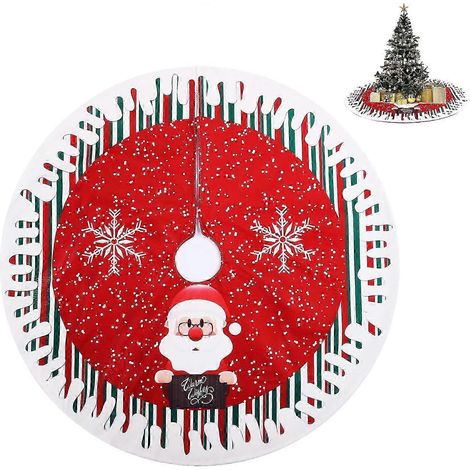 Jupe de sapin de Noël, tapis de sapin de Noël, housse de sapin de Noël, jupe de sapin de Noël rouge pour la maison, les fêtes, décoration de sapin de Noël (80 cm) (1/5)