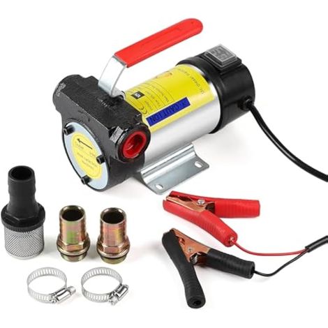 Pompe de transfert diesel 12 V, 175 W, 45 L/min, pompe à carburant électrique avec moteur en cuivre pour stations-service, navires, champs pétrolifères et excavatrices. (1/4)