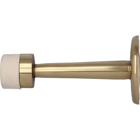 1 - Butée de porte - Laiton - Fixation murale - Protection contre les chocs et le bruit - Pour intérieur - Doré - 19x75 cm