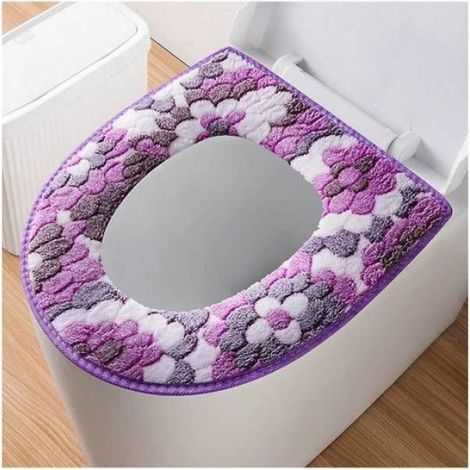 Abattant de toilettes violet pour usage domestique, 1 pièce, 41 x 37 cm (1/5)