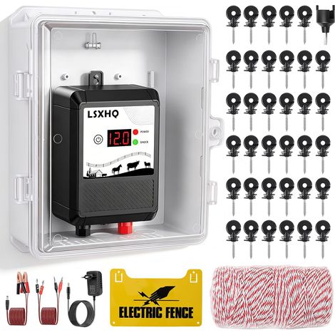 10km Electric Fencing for Livestock and Animals, 12kV 2.0J Electrifier with 200m Fence Cable (1/5)