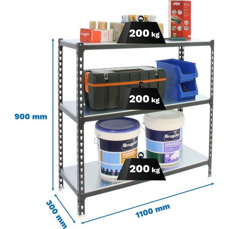 Metallregale KIT SIMONCLICK SUPERPLUS 3/300 900 Anthrazit/Galva