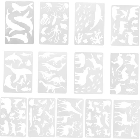 13feuilles Pochoirs De Peinture Animaux De Modèles Créatifs Pour Garçon (1/5)