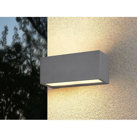 Eckige LED Up & Downlight Außenwandleuchte Anthrazit, Breite 25cm (1/5)