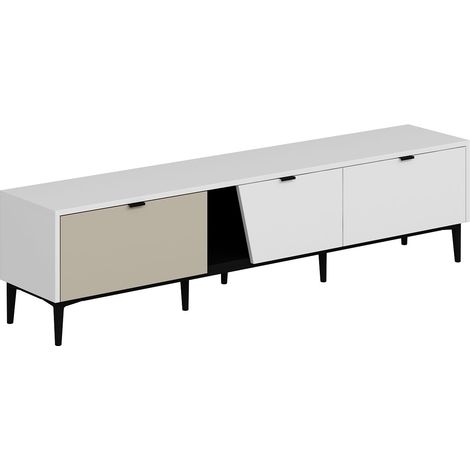 Mueble De Tv Yelena Con Almacenamiento Color Blanco (1/5)