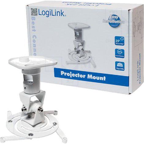 Support plafond pour projecteur LogiLink BP0003 inclinable, rotatif blanc (1/5)