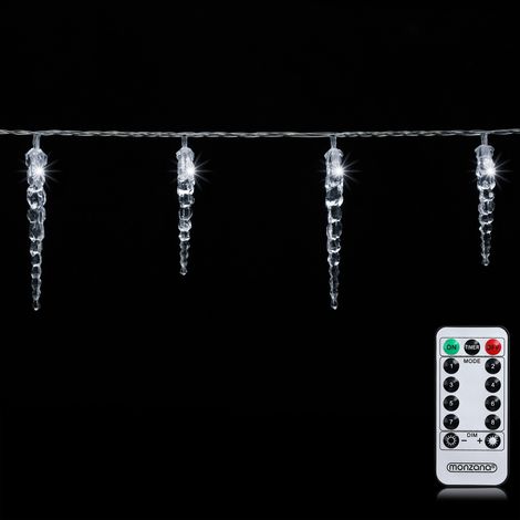 Luci natale 40 ghiaccioli LED bianco 10,4m telecomando (1/5)