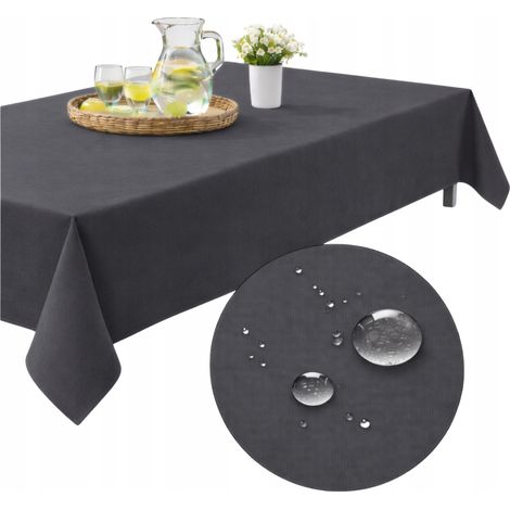 Nappe de jardin imperméable 155 x 200 cm pour table de terrasse, gris graphite foncé