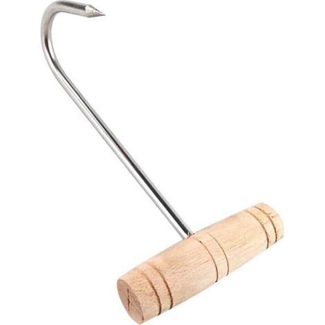 Edelstahl Fleischhaken mit Holzgriff T Förmiger Metzgerhaken