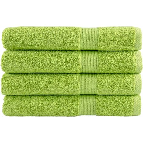 Serviettes de qualité supérieure SOLUND, lot de 4, vert pomme, 100 x 200 cm, 600 g/m²