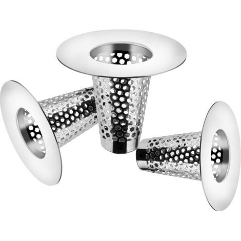 Filtre Cheveux Douche, 3 Pièces Filtre Evier Cuisine en Acier Inoxydable, Attrape Cheveux Douche, Filtre Lavabo, Convient pour Balcons, Cuisines et Salles de Bains (1/5)