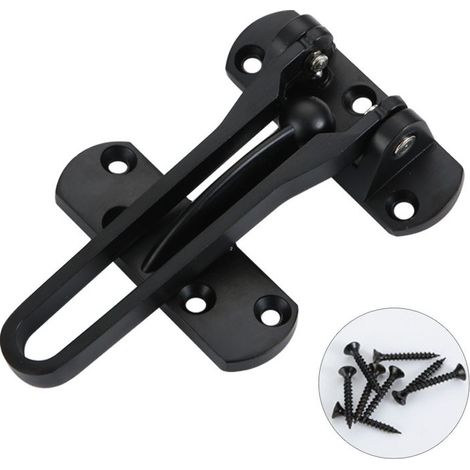 Serrure de chaîne de sécurité de Porte, restricteur de Serrure de Porte de Barre d'aile d'acier Inoxydable pour l'hôtel à la Maison pour empêcher l'entrée forcée(Le Noir) (1/5)