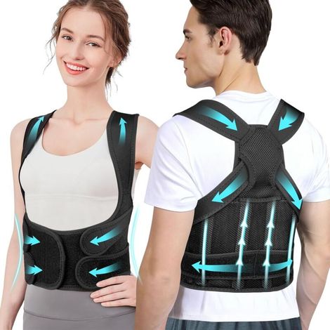 Correcteur de posture dorsal ajustable – Soutien lombaire et dorsal – Soulagement des douleurs cervicales – Confort optimal pour hommes et femmes