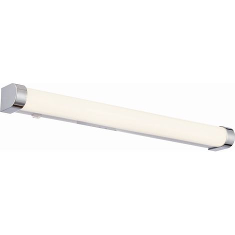 Endon Moda - LED 1 luce da parete per bagno bianco rigato, plastica ABS cromata IP44 (1/5)