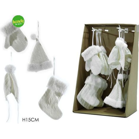 Pendaglio Decorazione Natalizia General Trade H 15cm Bianco Modelli Assortiti