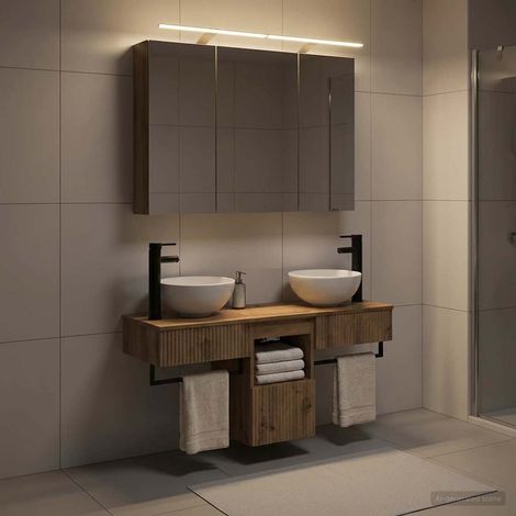 vidaXL Ensemble de Meubles de Salle de Bain 4 pcs 100 x 14,5 x 70 cm (1/5)