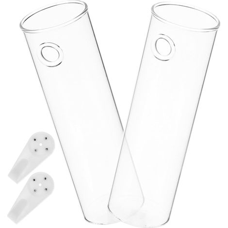 Lot de 2 Vases Muraux en Verre pour Décoration Intérieure, Suspendus, Design Délicat et Chic, pour Fleurs et Plantes Cuisine Chambre (1/5)