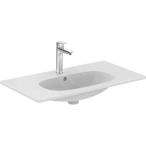 Ideal Standard Tesi - Meuble lavabo 825x450x165 mm, avec trop-plein, un trou pour robinetterie, blanc mat T3509V1 (1/3)