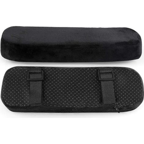 Coussinet de coude, repose-accoudoir en deux parties, support de coude, coussin d'accoudoir, coussin d'accoudoir souple pour chaise, gants pour accoudoirs de chaise de bureau, noir (1/5)